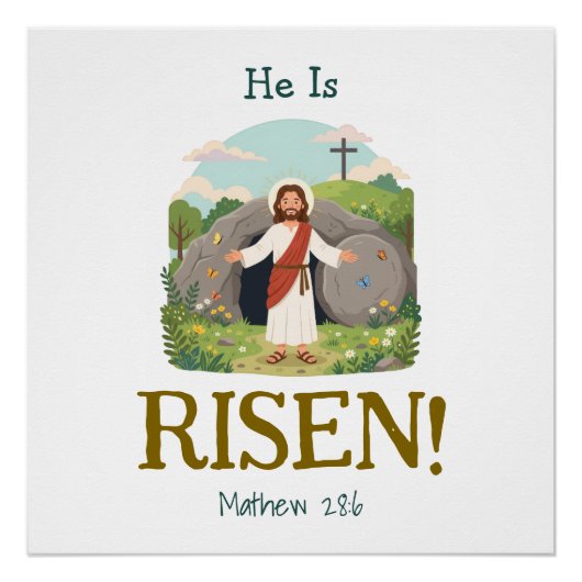 Easter Bible Verse Kids Christian Scripture Poster (Vorderseite)