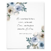 Easter Bible Verse Wall Art Matthew 28:6 Floral Fotodruck (Vorne)