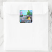 Easter Black Cat Creationarts Square Sticker (Tasche)