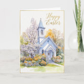 Easter Blessing Watercolor Spring Church Floral Karte (Vorderseite)