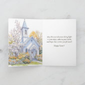 Easter Blessing Watercolor Spring Church Floral Karte (Innenseite)