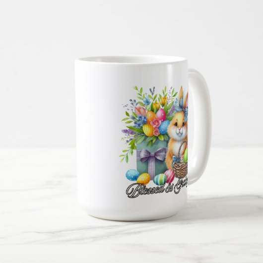 Easter Blessings- Blessed & Grateful Coffee Mug Kaffeetasse (VorderseiteRechts)