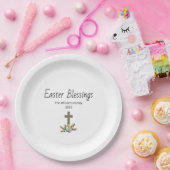 Easter Blessings Decorated Eggs Christian Cross  Pappteller (Party)