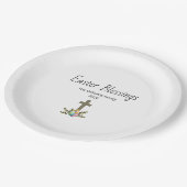 Easter Blessings Decorated Eggs Christian Cross  Pappteller (Schrägansicht)