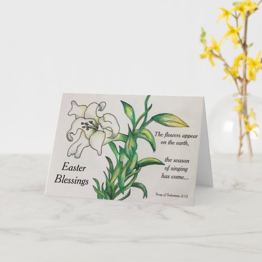 Easter Blessings Lily Card Karte (Gelbe Blume)