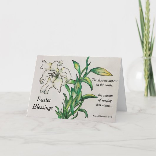 Easter Blessings Lily Card Karte (Vorderseite)