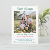 Easter Blessings Personalized Photo Template Feiertagskarte (Stehend Vorderseite)