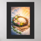 Easter Blooming Crown of Thorns 3D Papercut Art Poster (Vorne)