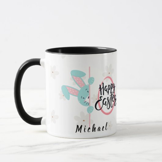Easter Blue Bunny Personalized Mug Tasse (Links)