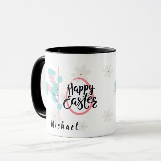 Easter Blue Bunny Personalized Mug Tasse (Vorderseite Links)