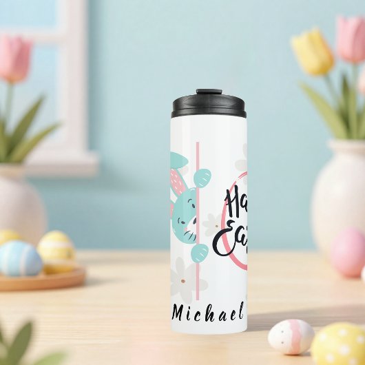 Easter Blue Bunny Personalized Thermal Tumbler Thermosbecher