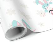 Easter Blue Bunny Wrapping Paper Geschenkpapier (Rolleneckpunkt)