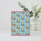 EASTER BONNET GIRAFFE, EGG BASKET URLAUB POSTCARD POSTKARTE (Stehend Vorderseite)