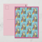EASTER BONNET GIRAFFE, EGG BASKET URLAUB POSTCARD POSTKARTE (Vorne/Hinten)