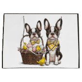 Easter Boston Terrier Dogs Große Geschenktüte (Vorderseite)