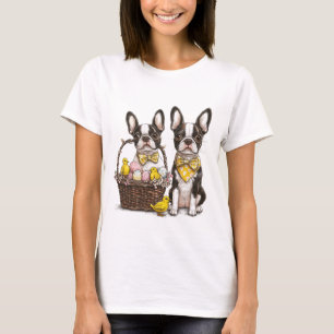 Easter Boston Terrier Dogs T-Shirt