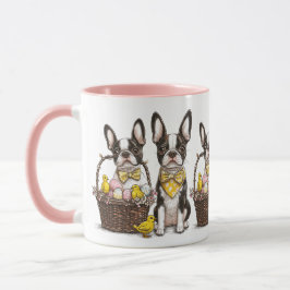 Easter Boston Terrier Dogs Tasse