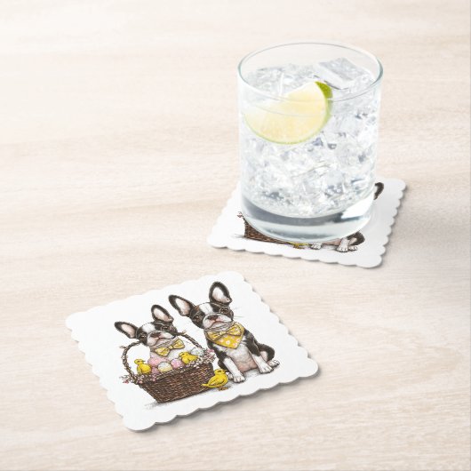 Easter Boston Terrier Dogs Untersetzer (Vor Ort)