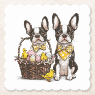Easter Boston Terrier Dogs Untersetzer