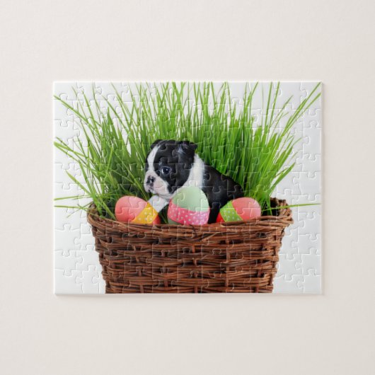Easter Boston Terrier Hund Puzzle (Horizontal)