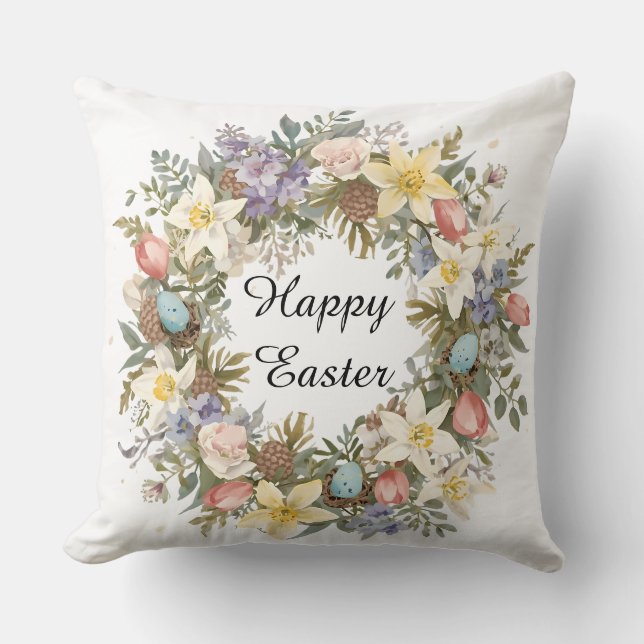  Easter Botanical Watercolor Floral Accent  Kissen (Vorderseite)