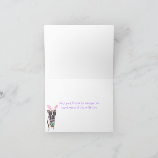 Easter Brindle Boxer Feiertagskarte (Innenseite)