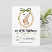 Easter Brunch and Egg Hunt Bunny Floral Invitation Einladung (Stehend Vorderseite)