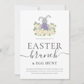 Easter Brunch and Egg Hunt Cute Bunny Einladung (Vorderseite)
