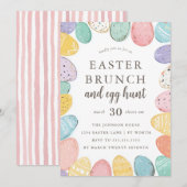 Easter Brunch and Egg Hunt Easter Holiday Invitati Einladung (Vorne/Hinten)