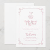 Easter Brunch and Egg Hunt Soft Pink Bunny Einladung (Vorne/Hinten)