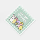 Easter Brunch & Egg Hunt Green Gingham  Serviette (Ecke)