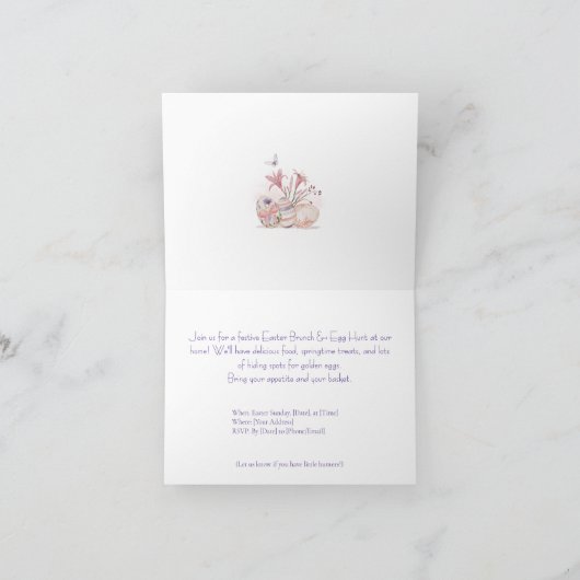 Easter Brunch & Egg Hunt Invitation Einladung (Innenseite)