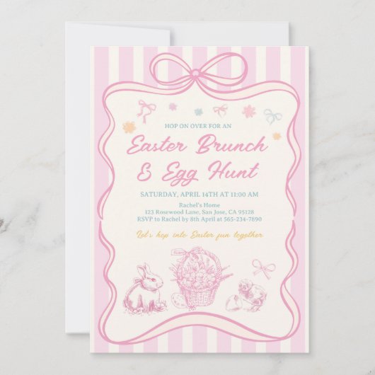 Easter Brunch & Egg Hunt Invitation Einladung (Vorderseite)