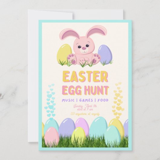 Easter Brunch & Egg Hunt Invitation | Wildflower Einladung (Vorderseite)