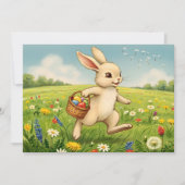 Easter Brunch & Egg Hunt Spring Meadow Bunny Einladung (Vorderseite)