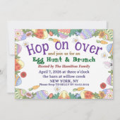Easter Brunch & Egg Hunt Spring Meadow Bunny Einladung (Rückseite)