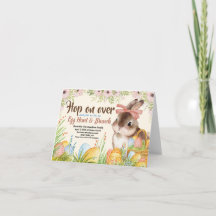 Easter Brunch & Egg Hunt Watercolor Bunny with Bow