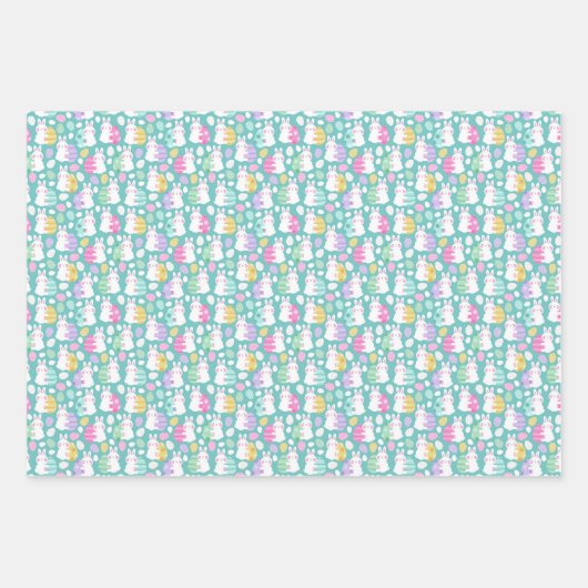 Easter Bunnies & Baby Chicks Cute Patterns Geschenkpapier Set (Vorderseite)