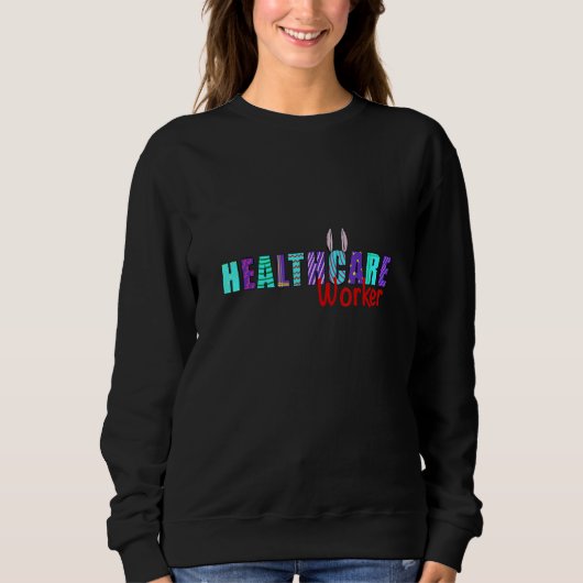 Easter Bunnies Healthcare  Women Easter Day Eggs L Sweatshirt (Vorderseite)