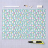 Easter Bunnies Hugging Easter Eggs Kids Pattern Seidenpapier (Handwerk)
