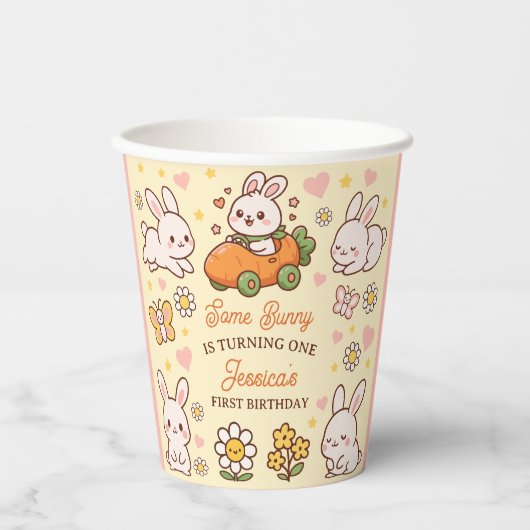 Easter Bunnies Whimsical Kids' Birthday Party  Pappbecher (Vorderseite)