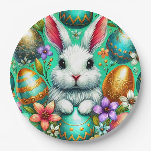EASTER BUNNY 3D ~ Alkoholtinten ~ Papierplatte Pappteller (Vorderseite)