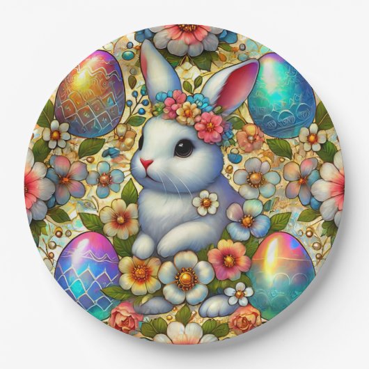 EASTER BUNNY 3D ~ Alkoholtinten ~ Papierplatte Pappteller (Vorderseite)