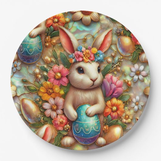 EASTER BUNNY 3D ~ Alkoholtinten ~ Papierplatte Pappteller (Vorderseite)