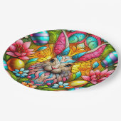 EASTER BUNNY 3D ~ Alkoholtinten ~ Papierplatte Pappteller (Schrägansicht)