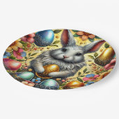EASTER BUNNY 3D ~ Alkoholtinten ~ Papierplatte Pappteller (Schrägansicht)
