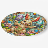 EASTER BUNNY 3D ~ Alkoholtinten ~ Papierplatte Pappteller (Schrägansicht)