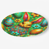 EASTER BUNNY 3D ~ Alkoholtinten ~ Papierplatte Pappteller (Schrägansicht)
