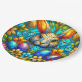 EASTER BUNNY 3D ~ mehrfarbig ~ Pappteller (Schrägansicht)
