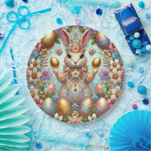 EASTER BUNNY 3D ~ Pastelle Pappteller (Party)